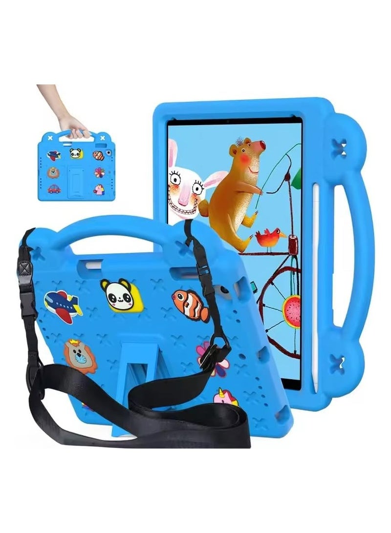 حافظة أطفال لآيباد الجيل 11 (موديل A16 2025) مقاس 11 بوصة - مع حزام كتف وقبضة مريحة، حافظة مقاومة للصدمات للآيباد الجيل 11