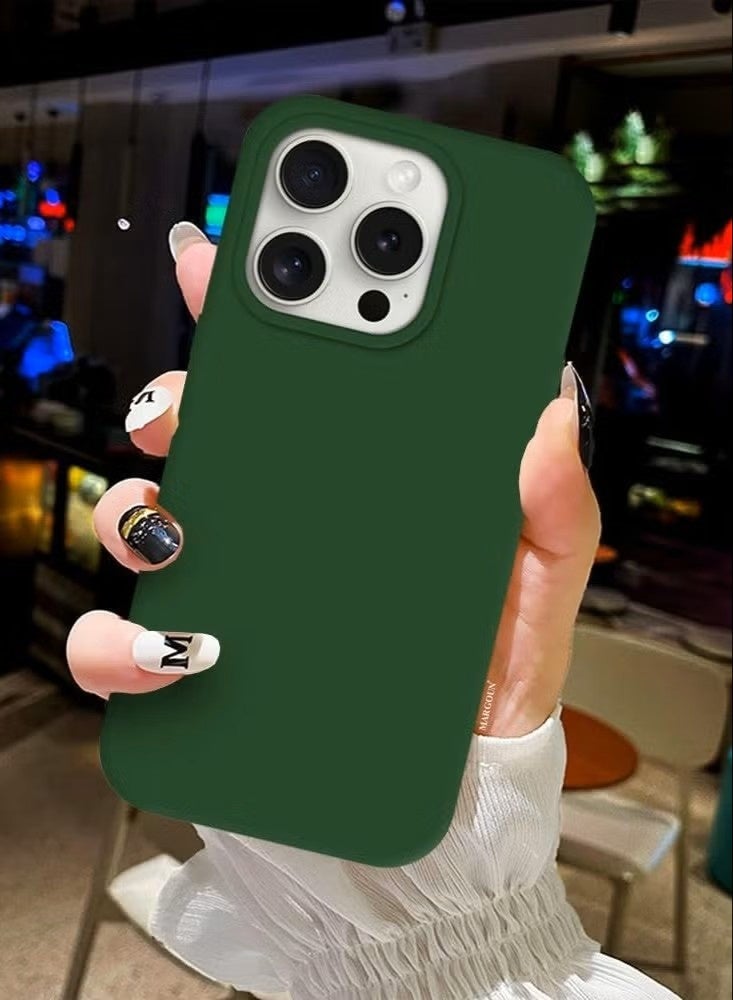 general Premium Liquid Silicone Protective Case for iPhone 15 Pro Max with Microfiber Lining -  Green - Image 4