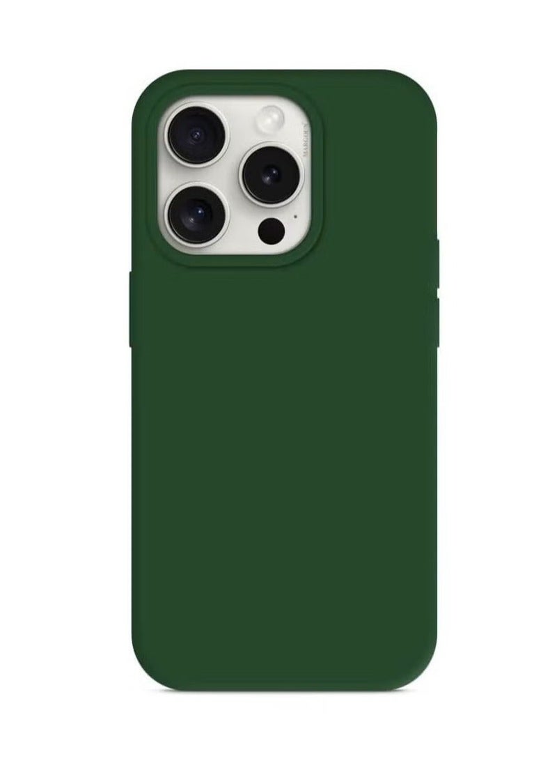 general Premium Liquid Silicone Protective Case for iPhone 15 Pro Max with Microfiber Lining -  Green - Image 1