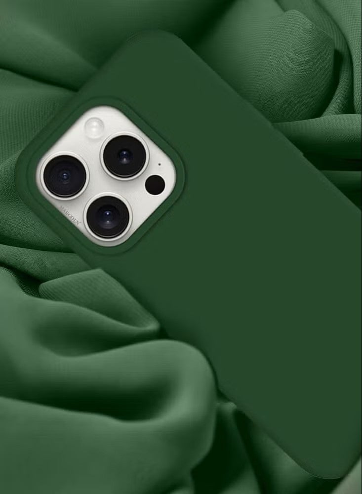 general Premium Liquid Silicone Protective Case for iPhone 15 Pro Max with Microfiber Lining -  Green - Image 2