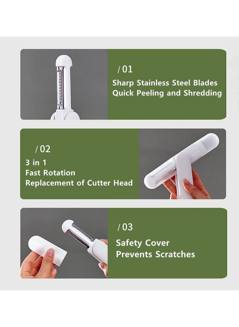Y&D Peeler,Vegetable Fruit Peeler, 3 in 1 Multifunctional Julienne Peeler for Potato,Carrots,Apple,Cucumber,Salads,Sandwiches,Best Kitchen Office Outdoor Stainless Steel  - Image 2