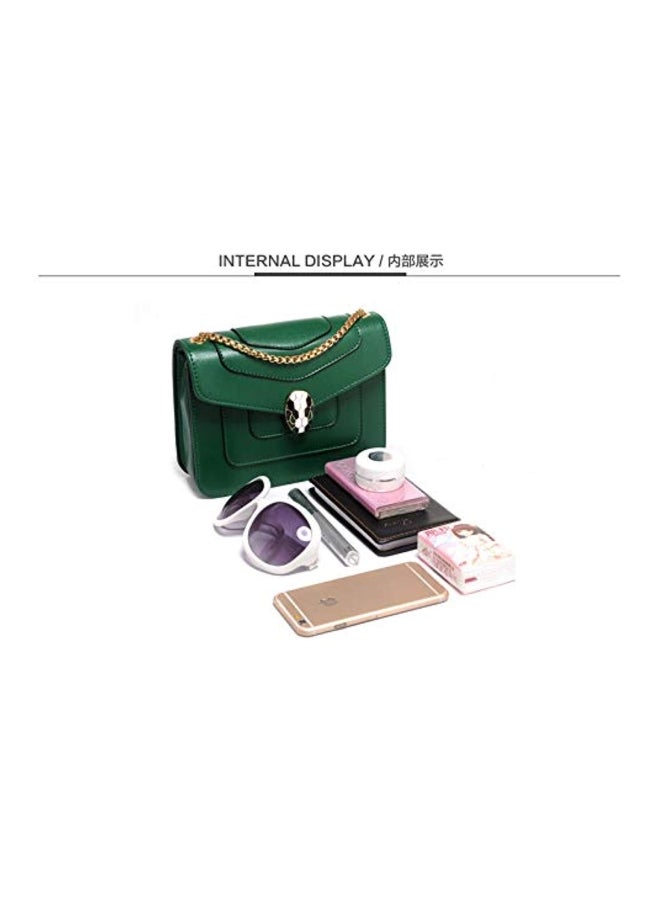 NIBEMINENT Leather Crossbody Bag Green  - Image 5