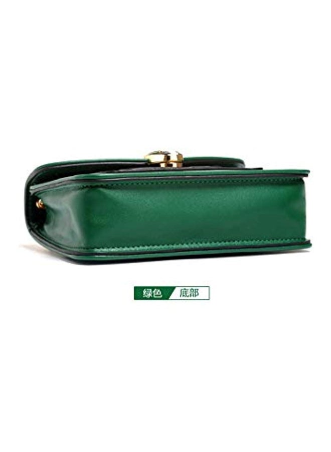 NIBEMINENT Leather Crossbody Bag Green  - Image 3