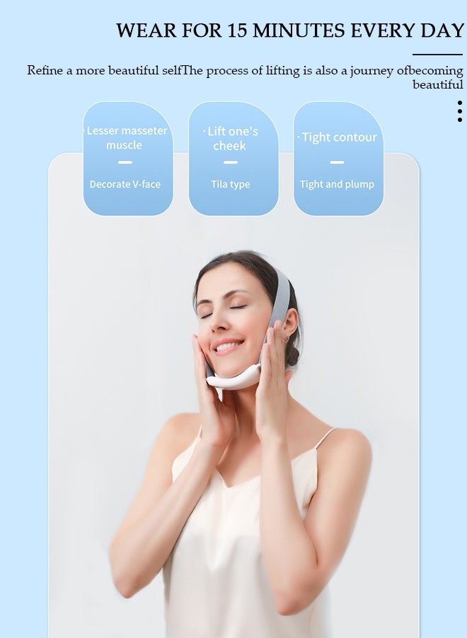 DUNISO V-face Instrument Face Massager with EMS Microcurrent V Face Lifting Chin V Line Up Lift Belt Intelligent Lifting Firming Saggy Skin Tightening Machine for Women Skin Care - Image 5