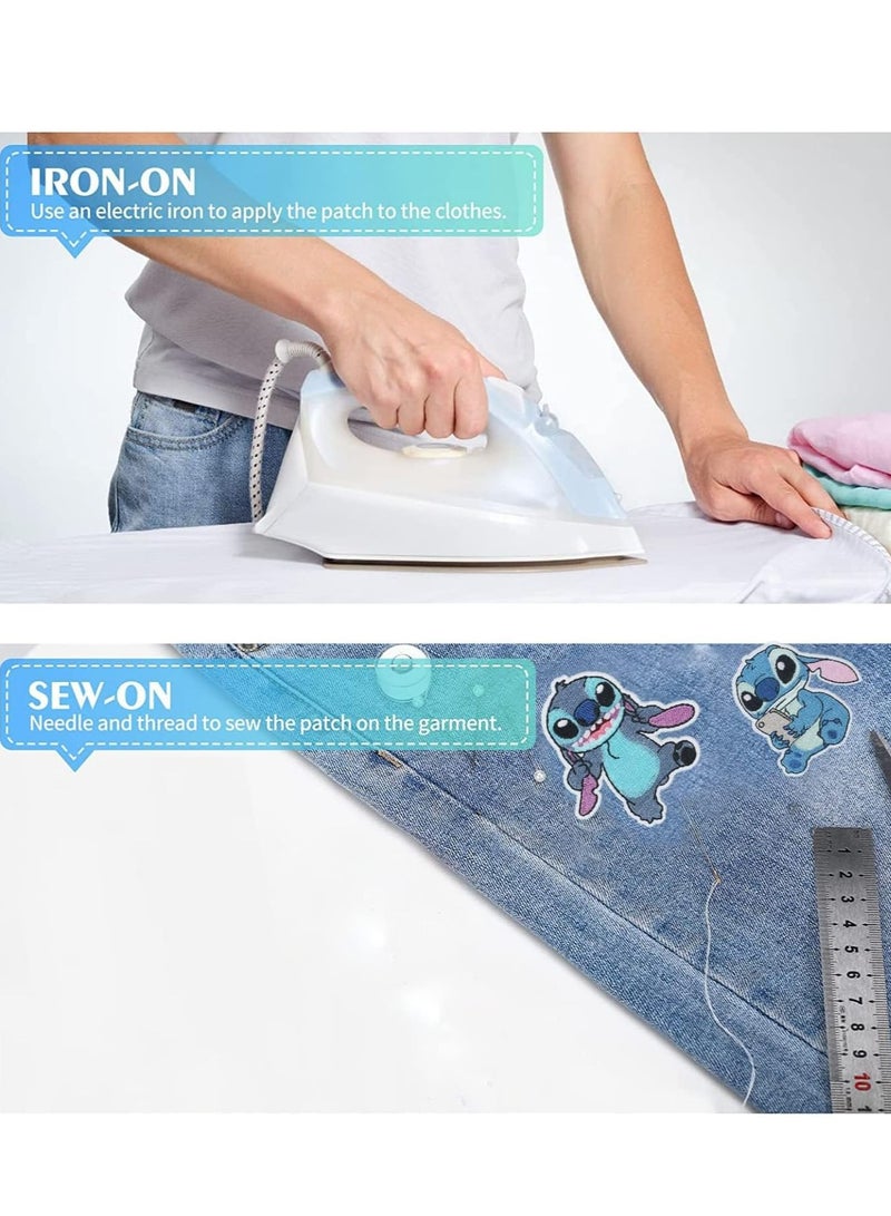 SYOSI رقع للملابس، 16 قطعة رقع مطرزة قابلة للكي، ملحقات افعلها بنفسك، رقع للخياطة والكي، رقع لإصلاح الأقمشة، رقع كرتونية لشخصية سونيك للأطفال والبالغين، ملابس، جينز، جاكيتات، قبعات، أحذية، حقائب ظهرك - Image 4