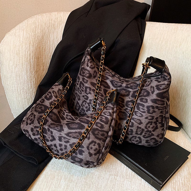 Super Popular Small Leopard Print Bag Women'S Casual All-Match Crossbody Bag Fashionable Shoulder Underarm Bag - Image 4
