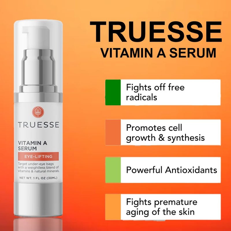 TRUESSE Ayurvedic Vitamin A Serum â€“ Natural Retinol for Firm Bright Skin - Reduces Under Eye Bags â€“ Hyaluronic Acid for Hydration - Image 4