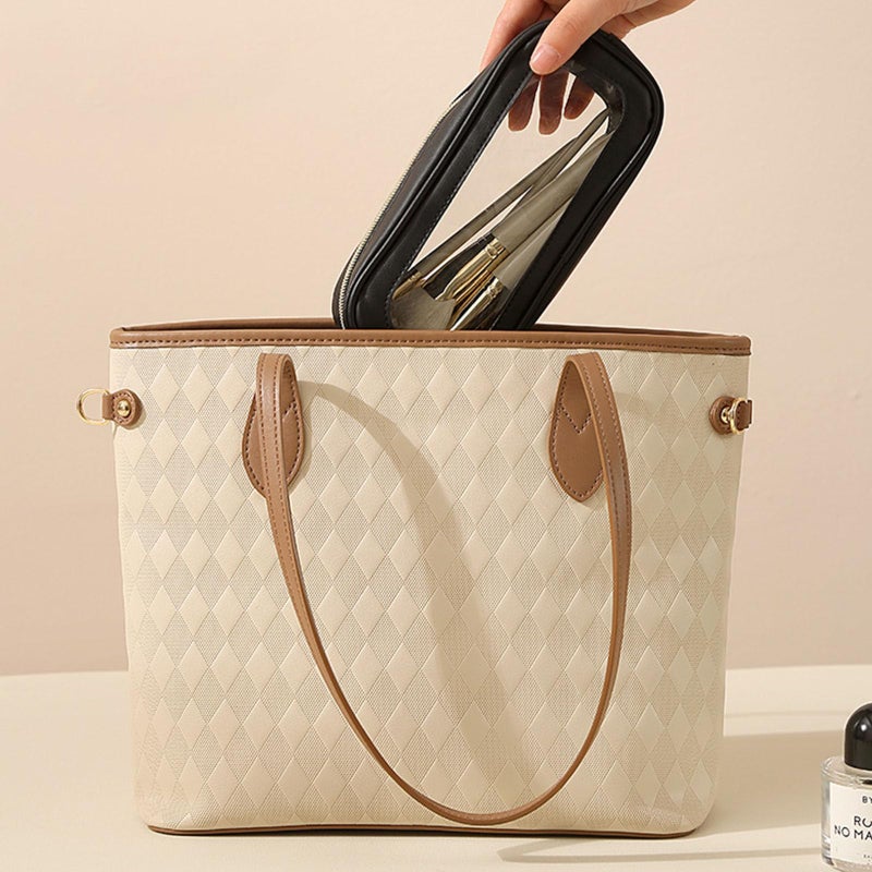 Clear Front Travel Toiletry Bag Medium Size Women Cosmetics Organizer With Easy Access - Image 3