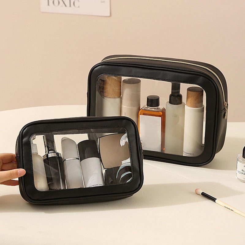 Clear Front Travel Toiletry Bag Medium Size Women Cosmetics Organizer With Easy Access - Image 4