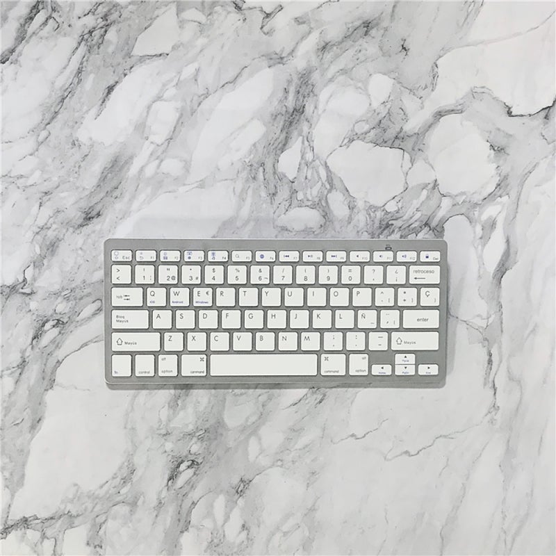 Wireless Keyboard: 78 Keys Silver BT3.0 Chip - 10m Transmission Distance Stable Connection Ergonomic Scissor Foot Structure for Windows Android iOS Systems - Image 5