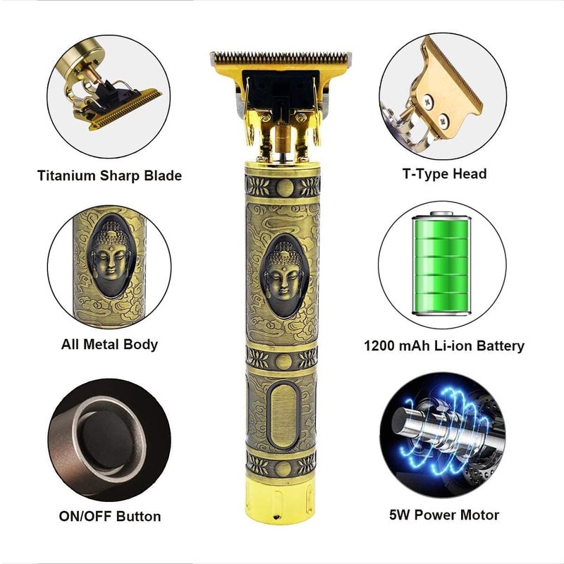 LAYZOO Buddha Style Beard Trimmer For Men Rechargeable Professional Hair Clipper Hair Trimmer Shaver with Adjustable Blade TBlade Body Grooming TrimmerClose Cut Precise Clipper Budhdha - Image 4