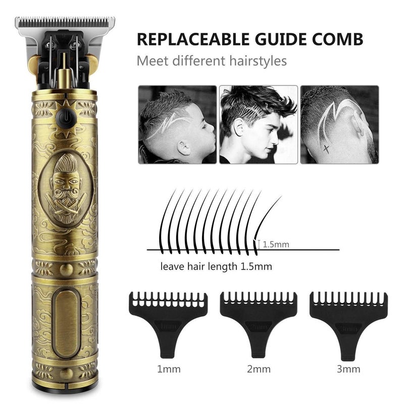 LAYZOO Buddha Style Beard Trimmer For Men Rechargeable Professional Hair Clipper Hair Trimmer Shaver with Adjustable Blade TBlade Body Grooming TrimmerClose Cut Precise Clipper Budhdha - Image 5