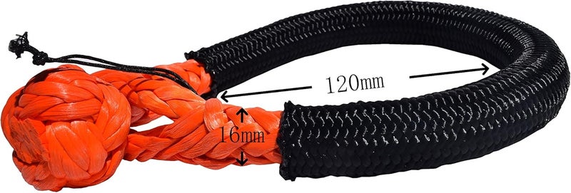 QIQU Synthetic Soft Shackle for Boating, ATV, UTV, SUV, 4X4 Truck Recovery (3/8'', Orange) - Image 2