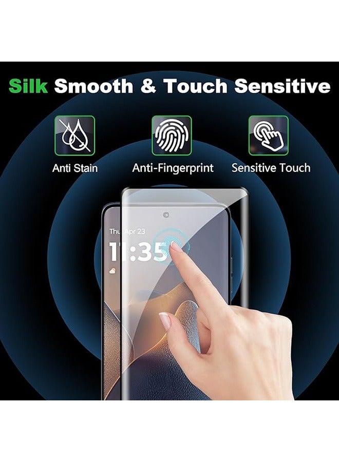 2 Pcs Motorola Moto Edge 60 Pro 5G Screen Protector, With 1 Set Camera Protective Film, 9H Tempered Glass Screen Protector for Motorola Moto Edge 60 Pro 5G, Full Coverage Bubble-Free Tempered Film, - Image 3