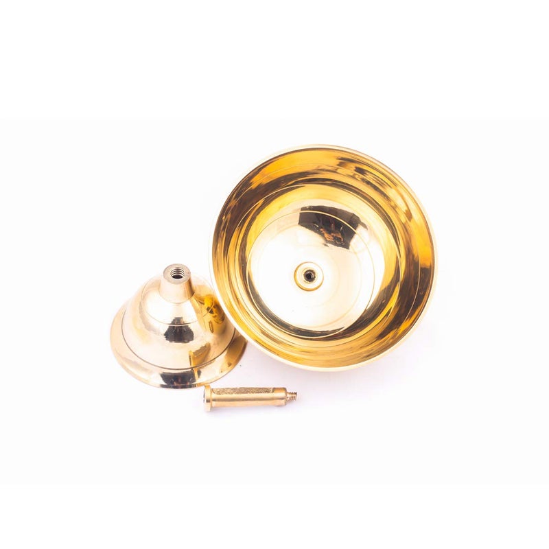 ROLIMOLI Handmade Indian Brass Pyali Oil Lamp Diya Deepak Deepam Small for Pooja Decorative Item Set of 1 - Image 3