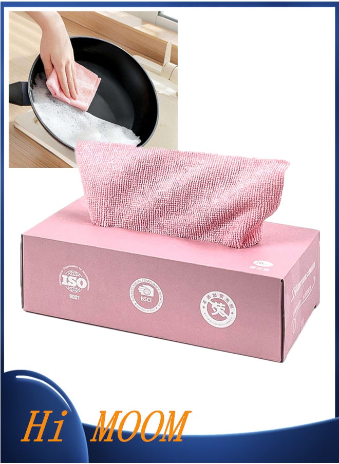 Hi Moon 20 Pack Microfiber Cleaning Cloth, Lint-Free Shop Towels Reusable Bulk Rags in a Box for Home Water Marks Cleaning Cloths Super Absorbent Durable  - Image 2