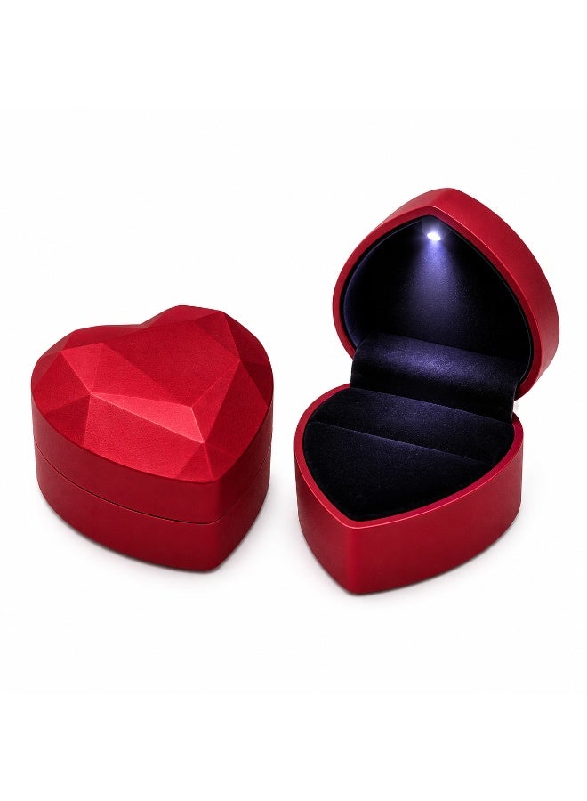 Heart Shaped Ring Box With LED Light – Jewelry Gift Box And Elegant Ring Holder - Image 5