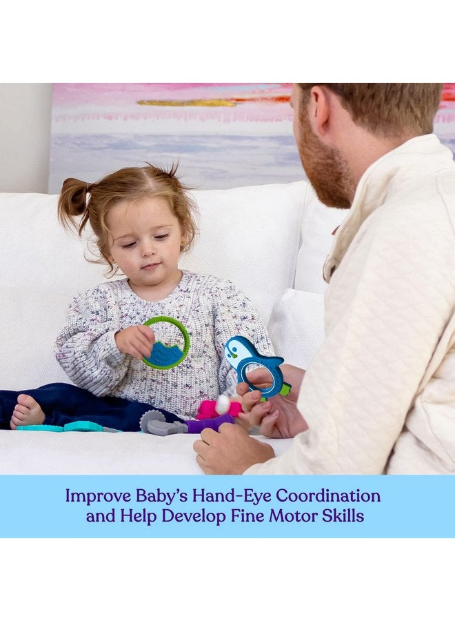 SPERRIC Baby Teething Toys for Newborn, Infants 0-6 Months Silicone Teethers for Babies 6-12 Months BPA Free (Penguin - Blue & Green) - Image 4