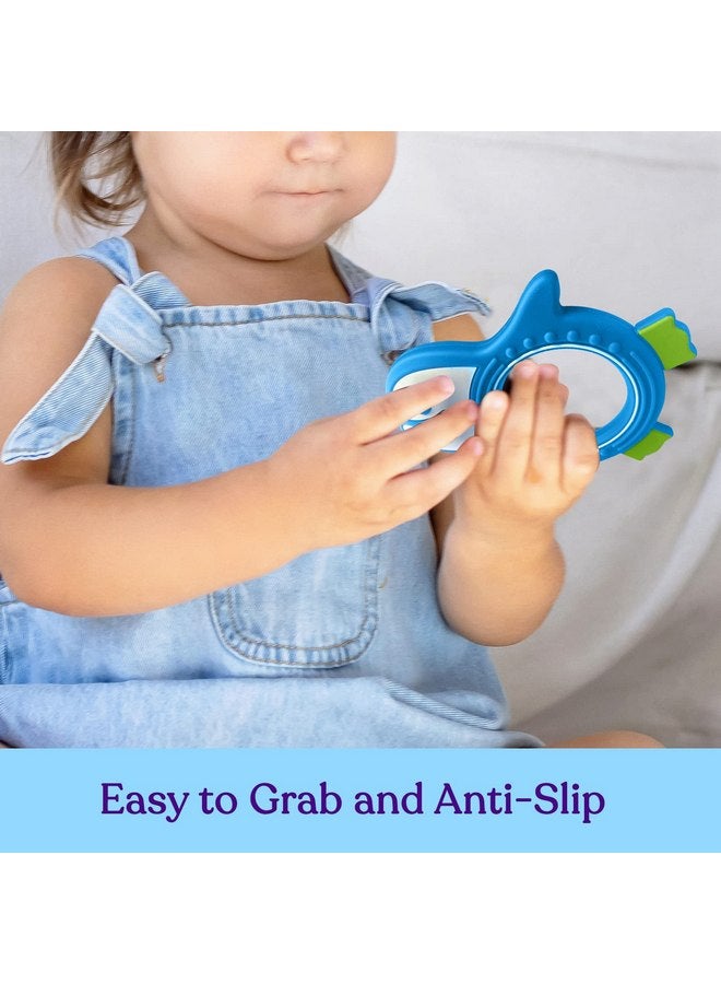 SPERRIC Baby Teething Toys for Newborn, Infants 0-6 Months Silicone Teethers for Babies 6-12 Months BPA Free (Penguin - Blue & Green) - Image 3