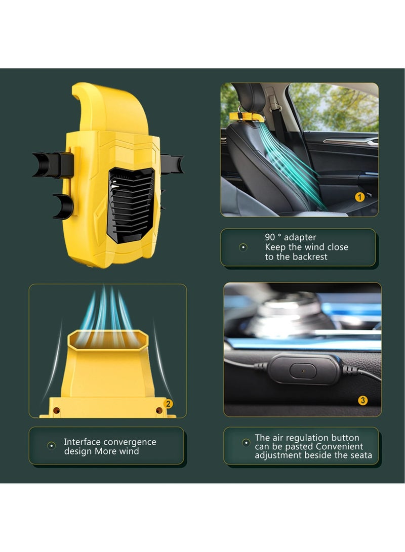 AROAQ Car Back Seat Cooling Fan 3 Speed Portable Electric Headrest Fan USB Powered for Vehicle SUV RV - Image 2