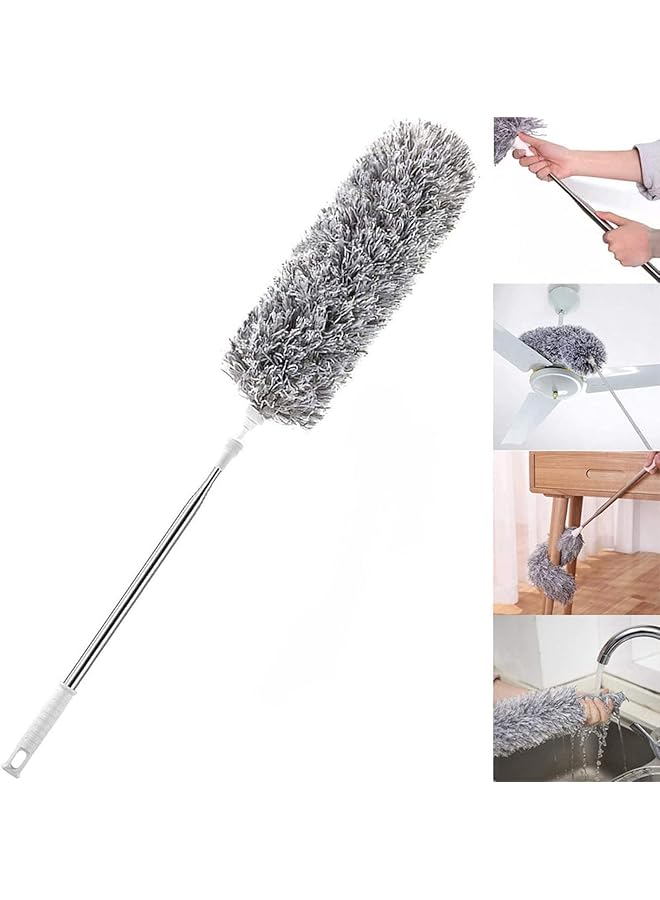 PROMASS 1pcs Feather Duster, Improved Long Pole Duster (108 inches), Microfiber Bendable Head & Scratch-Resistant Hat for Clean home, Ceiling Fan, High Ceiling, Blinds, Furniture & Car - Image 1