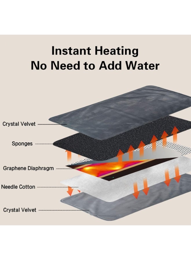وسادة تدفئة محمولة USB – وسادة حرارية ناعمة لتخفيف ألم الظهر والرقبة وتقلصات الدورة، بدرجة حرارة ثابتة 55° ومقاس 30×60 سم وقابلة للغسل - Image 5