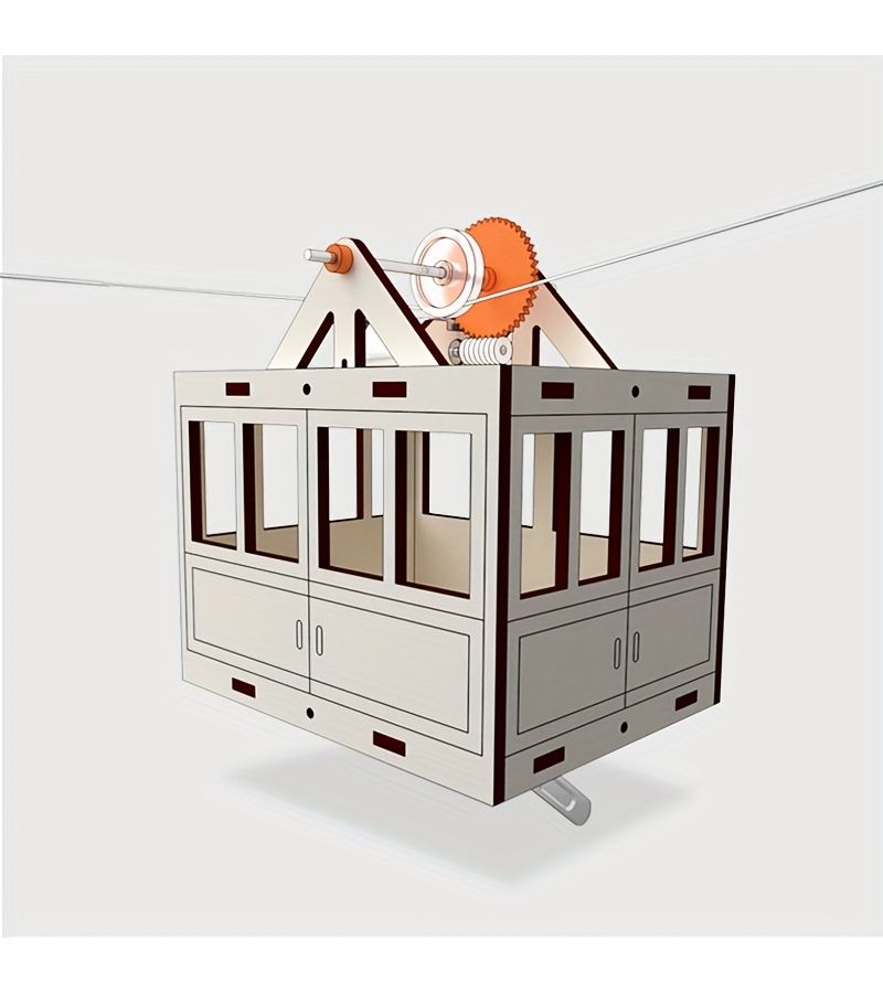 STEAM Educational Science Experiment Sightseeing Tourist Cable Car Model Kit Handmade Material Set Gift For Thinking Ability And Enjoyment - Image 1