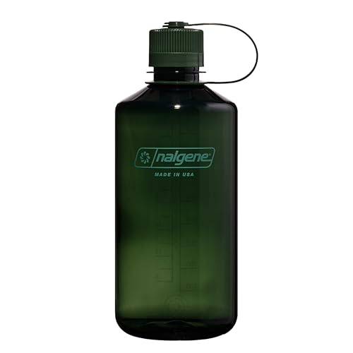 Nalgene Sustain Tritan BPAFree Water Bottle Made with Material Derived from 50 Plastic Waste using ISCC certified mass balance 32 OZ Narrow Mouth Jade