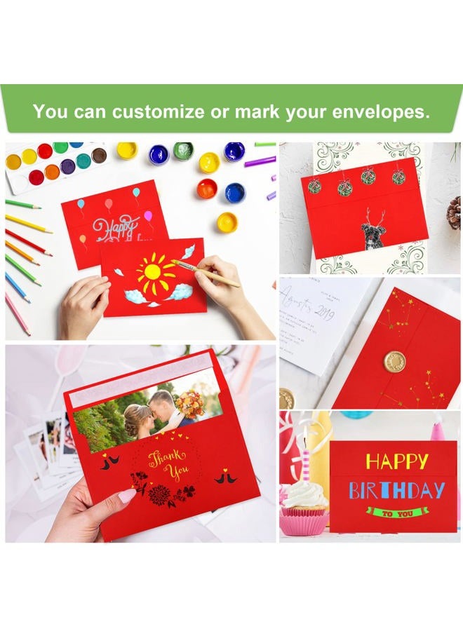 Joyberg 70 Packs A4 Envelope, Red A4 Envelopes, 4x6 Photo Envelopes for Invitations, Envelopes Self Seal for Weddings, Baby Shower, Photos, Postcards, Greeting Cards, Mailing - Image 5