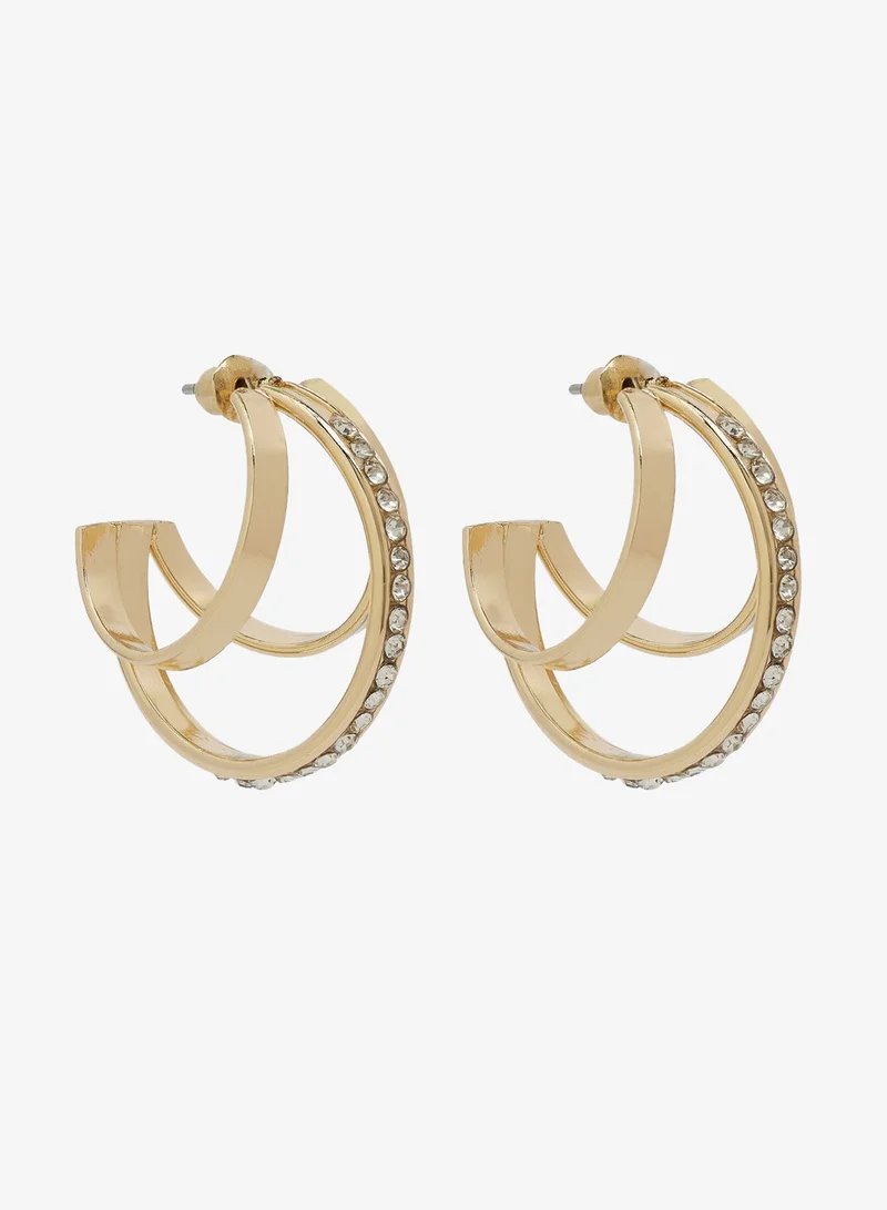 ELLA Gold Accent Rhinestone Detail Earrings
