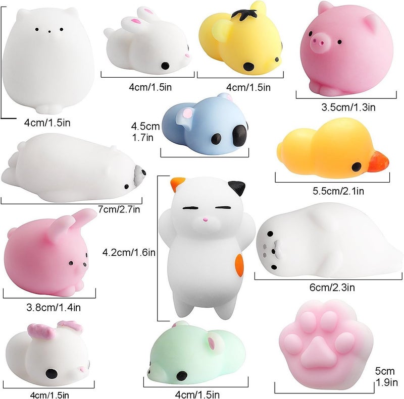Outee 16 Pcs Mochi Animals Toys Lovely Mochi Cat Stress Relief Toys Mochi Animals Toys Mini Animals Cat Easter Gifts - Image 4