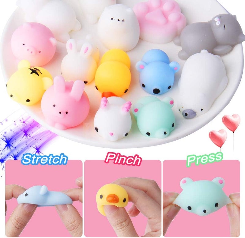 Outee 16 Pcs Mochi Animals Toys Lovely Mochi Cat Stress Relief Toys Mochi Animals Toys Mini Animals Cat Easter Gifts - Image 2