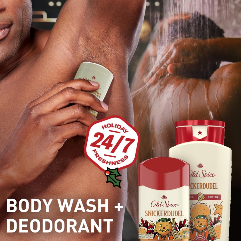 Old Spice Body Wash for Men, Holidudes Holiday Edition, 24/7 Holiday Freshness, Lasting Scent and Rich Lather, Stocking Stuffer, Snickerdudel Sugar Cookie Scent, 16 oz - Image 3