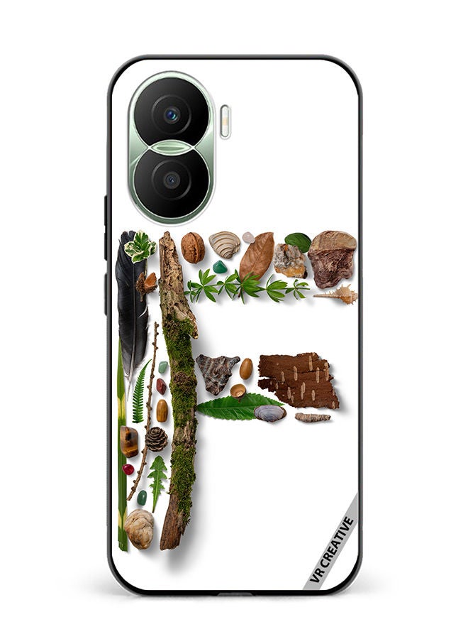 VR CREATIVE Protective Case Cover For Honor Play7T Pro Alphabet F Design Multicolour - Image 1