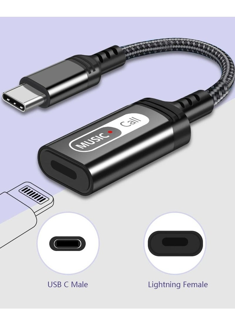 USB C to Lightning Audio Adapter USB Type C Male to Lightning Female Headphones Converter Compatible with iPhone 15/15Pro, iPad Pro, Galaxy S23/S22, MacBook USB C Laptop(Audio Only, Not for Charging)  - Image 3