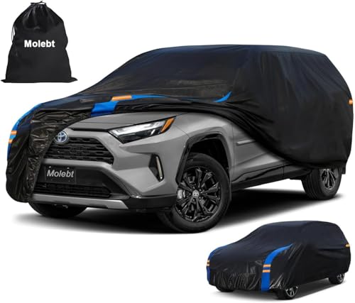 Molebt SUV Car Cover Waterproof All Weather for Automobiles, Full Exterior Covers for Jeep (182-190 inch) Universal Fit for Chevrolet Equinox, Toyota RAV4 etc. Rain Winter Sun Snow Protection. - Image 1
