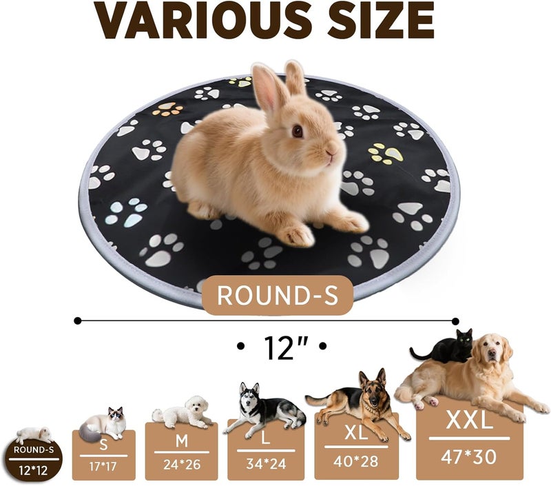 furrybaby Pet Heating Pad, Waterproof Dog Heating Pad Mat for Cat with Durable Anti-Bite Tube Indoor for Puppies Dogs Cats (1 Pack Black, Round 12in, Temp Adjustable) - Image 5