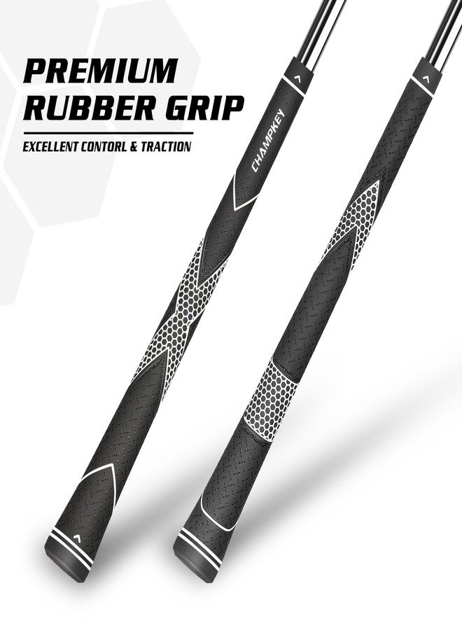 CHAMPKEY Premium Rubber Golf Grips 13 Pack | High Traction and Feedback Rubber Golf Club Grips | Choose Between 13 Grips with 15 Tapse and 13 Grips with All Kits - Image 2