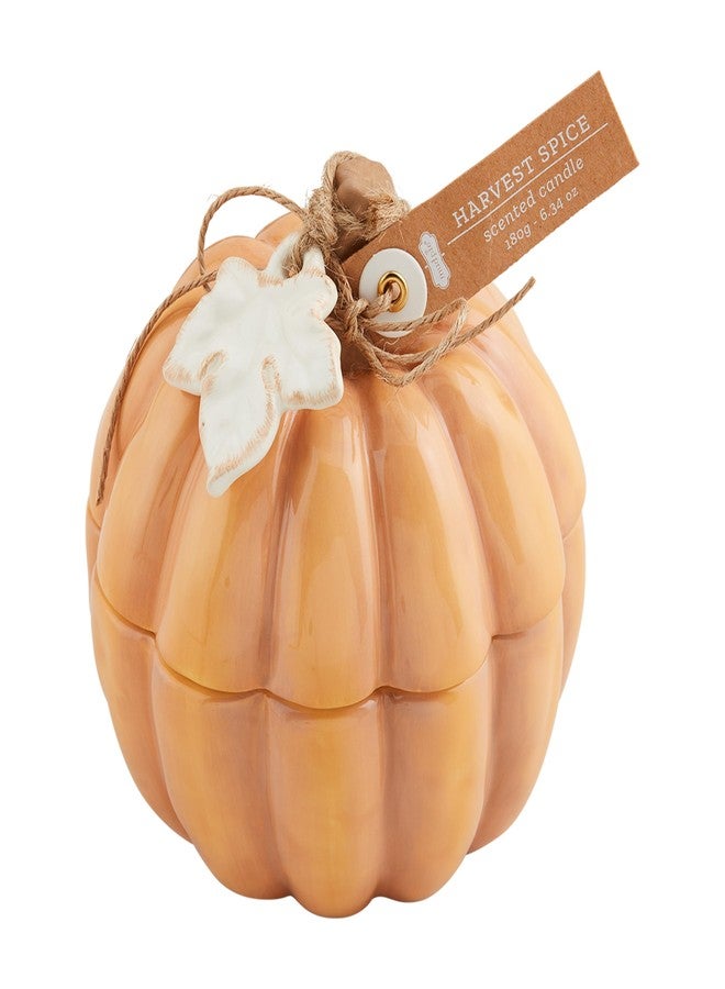 Mud Pie Ceramic Pumpkin Candle, Orange, 6 1/4 oz - Image 1