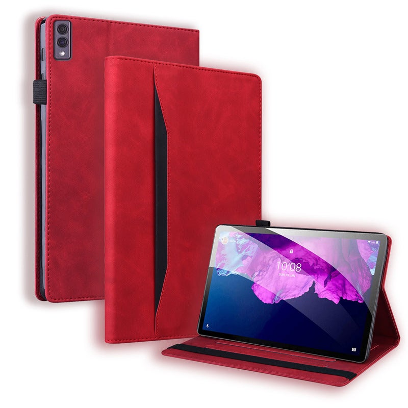 حافظة واقية مناسبة لجهاز Lenovo Tablet M10 5G Tb-360Zu بنمط ليتشي مع حامل مزدوج من الجلد مقاس 10.6 إنش - Image 5
