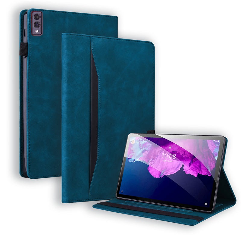 حافظة واقية مناسبة لجهاز Lenovo Tablet M10 5G Tb-360Zu بنمط ليتشي مع حامل مزدوج من الجلد مقاس 10.6 إنش - Image 3