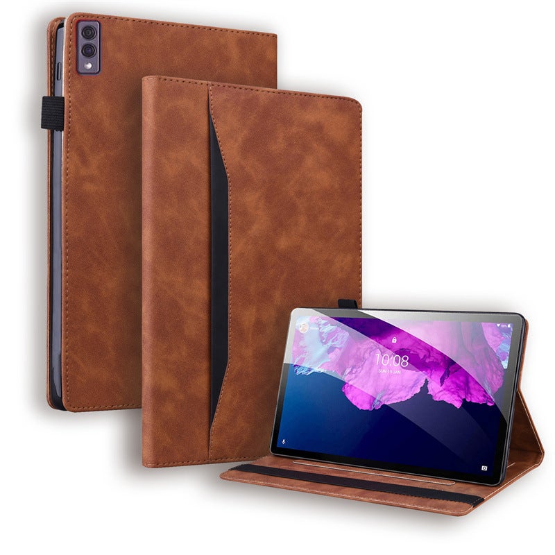 حافظة واقية مناسبة لجهاز Lenovo Tablet M10 5G Tb-360Zu بنمط ليتشي مع حامل مزدوج من الجلد مقاس 10.6 إنش - Image 2