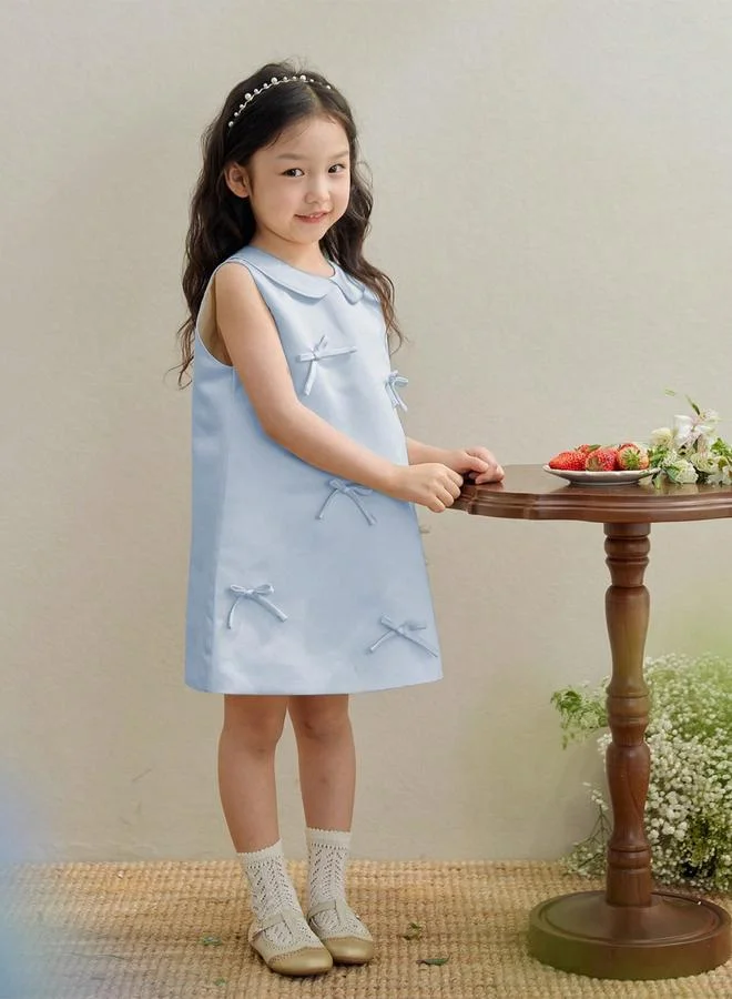Take Two Girls Bow Detail Sleeveless Dress