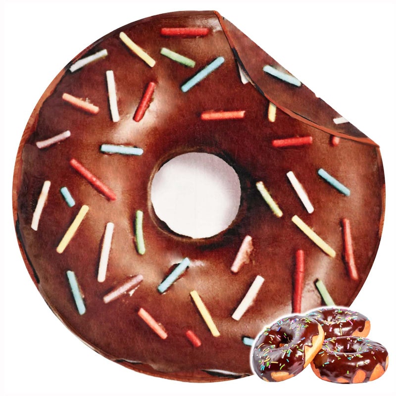 Bnuitland Bnuitland Brown Donut Blanket 300GSM Double Sided Giant Realistic Funny Gift Throw with Pouch for Sofa Bed Super Soft Novelty Food Blanket for KidsPets and Adults 