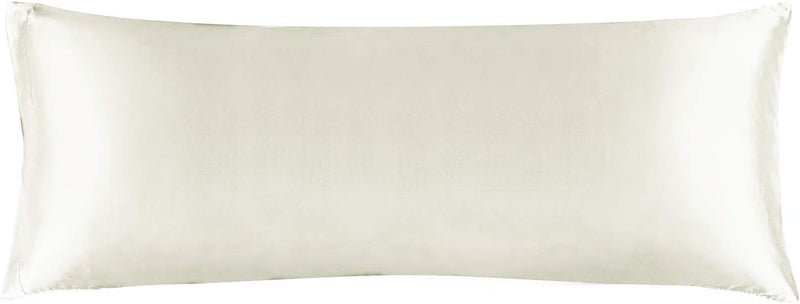 BEDELITE Practical build Satin Body Pillow Cover, Super Soft and Cooling Body Pillow Pillowcase for Hair and Skin, Breathable Silky Full Long Pillowcase Cover(20"x54", Ivory) Assorted trendy color picks - Image 1