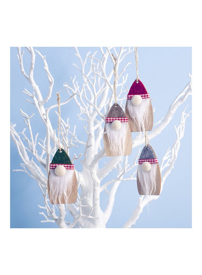 NIBEMINENT 4-Piece Wooden Santa Faceless Hanging Ornaments - Image 1