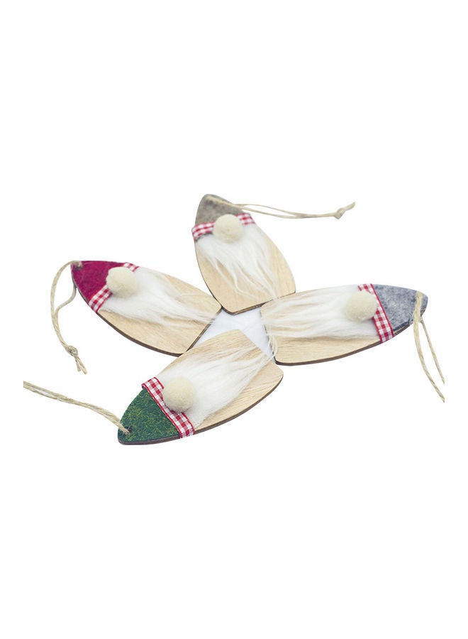 NIBEMINENT 4-Piece Wooden Santa Faceless Hanging Ornaments - Image 4