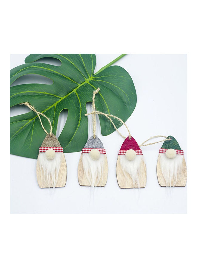 NIBEMINENT 4-Piece Wooden Santa Faceless Hanging Ornaments - Image 2