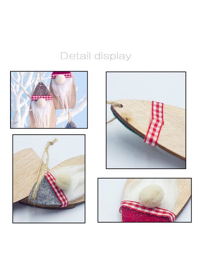 NIBEMINENT 4-Piece Wooden Santa Faceless Hanging Ornaments - Image 5