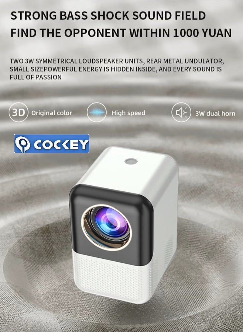 COCKEY Upgraded portable projector 400ANSI 1080P full HD 5g and 2.4g dual WiFi BT5.0 high-fidelity speaker with built-in Android operating system - Image 3
